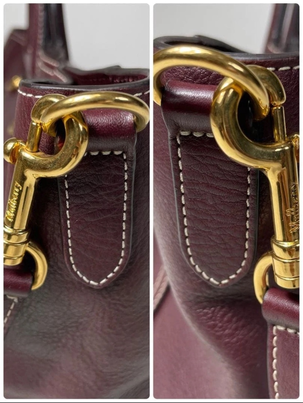 Mulberry Shoulder Bag in Deep Burgundy Leather - Picture 9 of 16